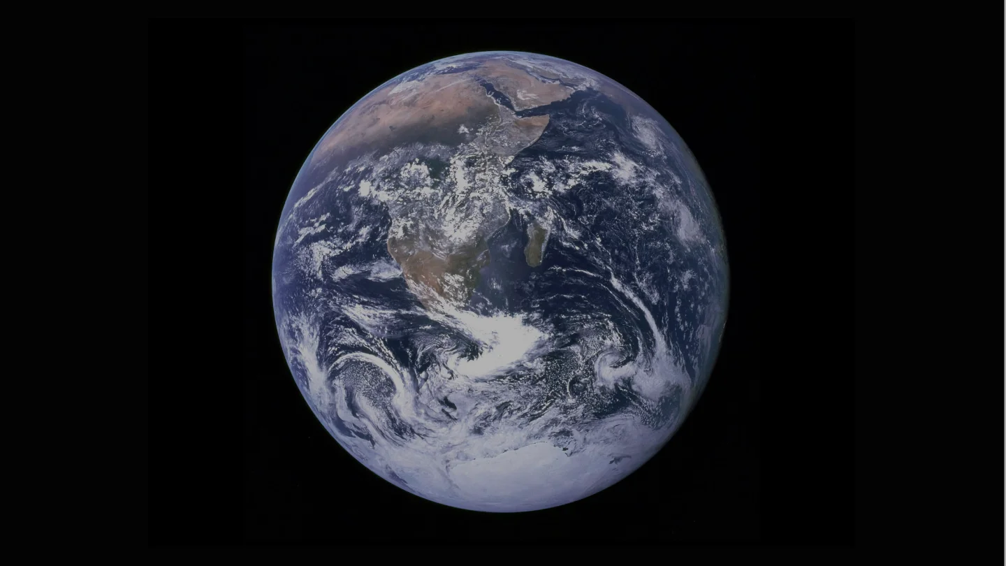 Earth seen from space, Africa and Europe in sunlight